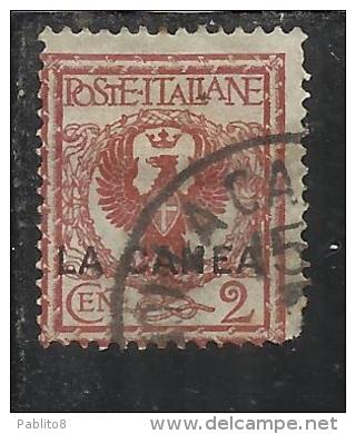 LA CANEA 1905 ITALY OVERPRINTED SOPRASTAMPATO D´ITALIA VARIETA' VARIETY 2 CENT. USATO USED OBLITERE' - La Canea