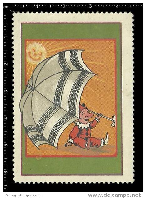 Old Original Poster Stamp(cinderella,reklamem Arke) Clown Buffoon Commedia Circus Zirkus Comedy - Cinderellas