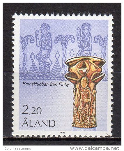 (SA0715) ALAND ISLANDS, 1986 (Bronze Staff Of Finby, Apostolic Decoration). Mi # 17. MNH** Stamp - Aland