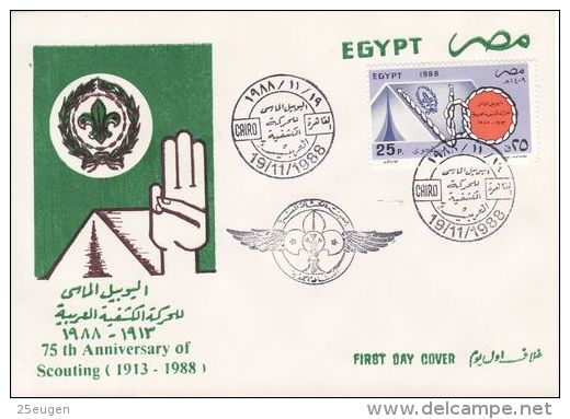 EGYPT 1988  75TH ANNIVERSARY OF SCOUTING  FDC - Cartas & Documentos