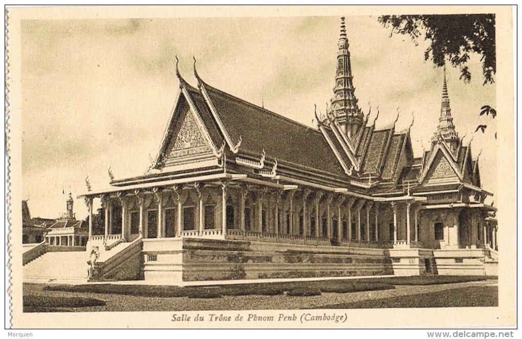 4589. Postal CAMBOYA, Cambodge. Sala Del Trono Pnom Penh - Camboya