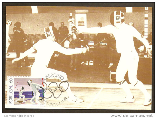 Portugal Sports Escrime Carte Maximum 1991 Fencing Maxicard Card - Maximum Cards & Covers