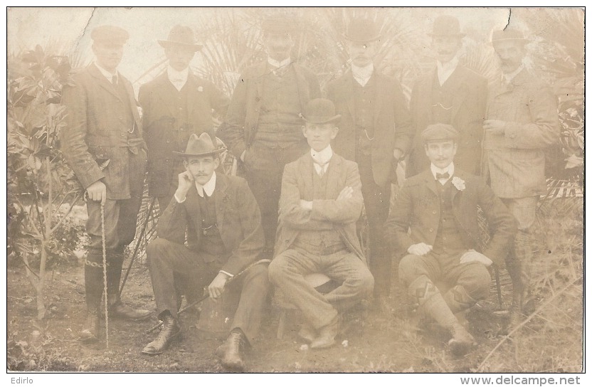 - Groupe D'homme Photographie De 1900/20 - Dos Carte Postale - Fotografia