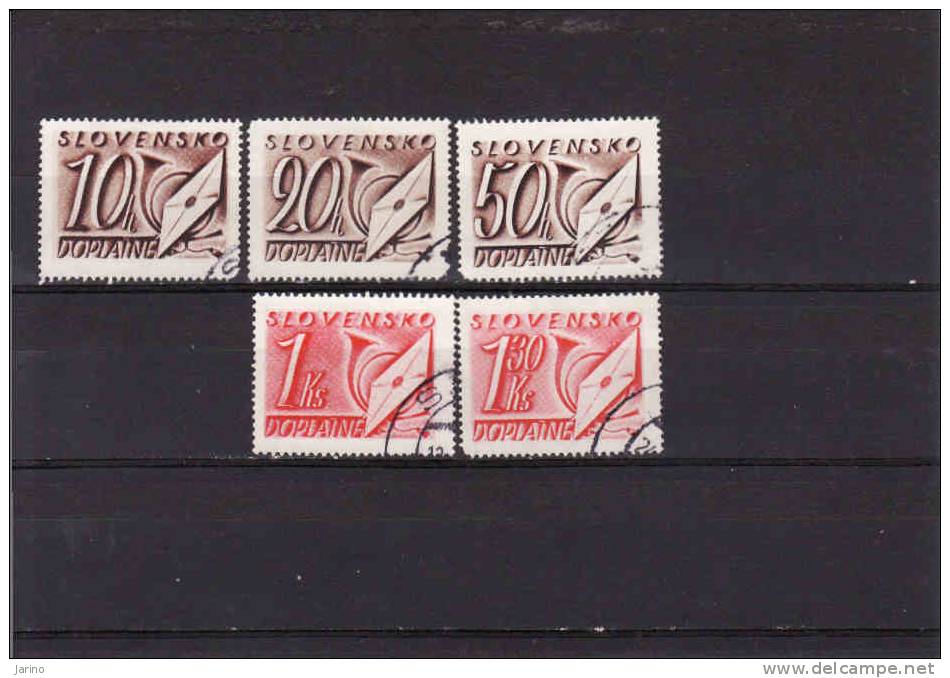 Slowakische Republik 1939-1945, Michel Portomarke Mi 24,25,27,30,32, Gebraucht - Used Stamps