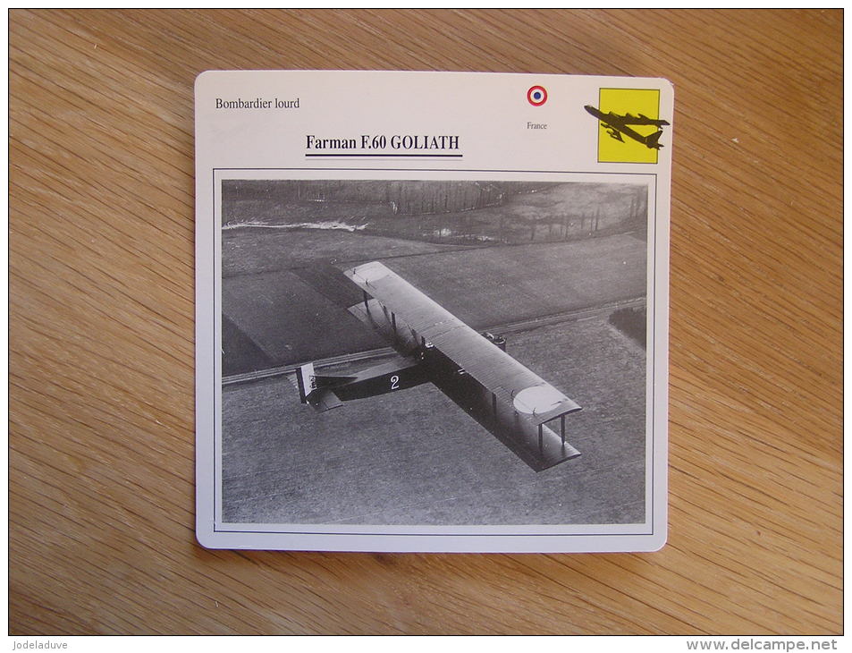 FARMAN F.60 Goliath Bombardier Lourd  France  FICHE AVION Avec Description    Aircraft Aviation - Aviones