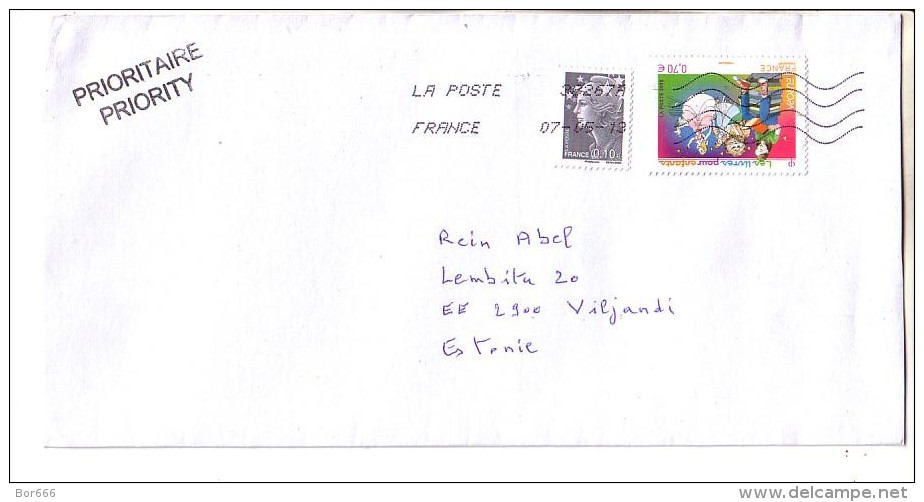 GOOD FRANCE Postal Cover To ESTONIA 2013 - Good Stamped: Marianne ; Europa - Brieven En Documenten