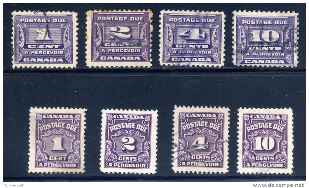 Canada  J11, J12, J13, J14. J15 16,17,20   Used  Sound    1933 - Postage Due