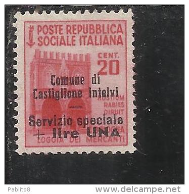 EMISSIONI LOCALI CASTIGLIONE D'INTELVI 1945 LIRE 1 SU 0.20 CENT. MNH - Emissions Locales/autonomes