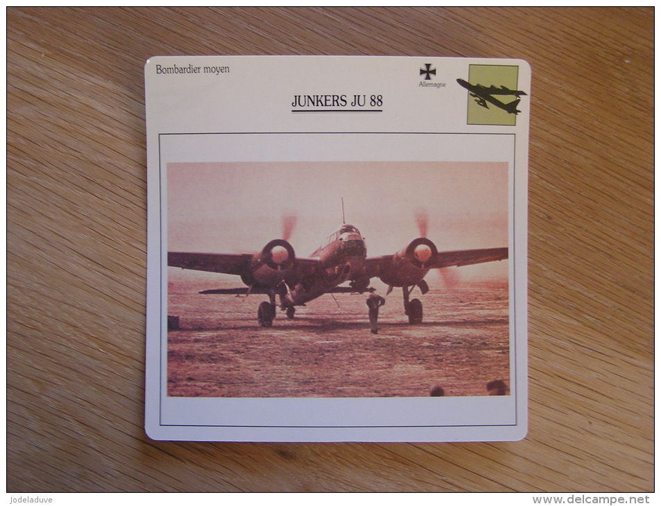 JUNKERS Ju 88  Bombardier Moyen Allemagne Germany    FICHE AVION Avec Description    Aircraft Aviation - Airplanes