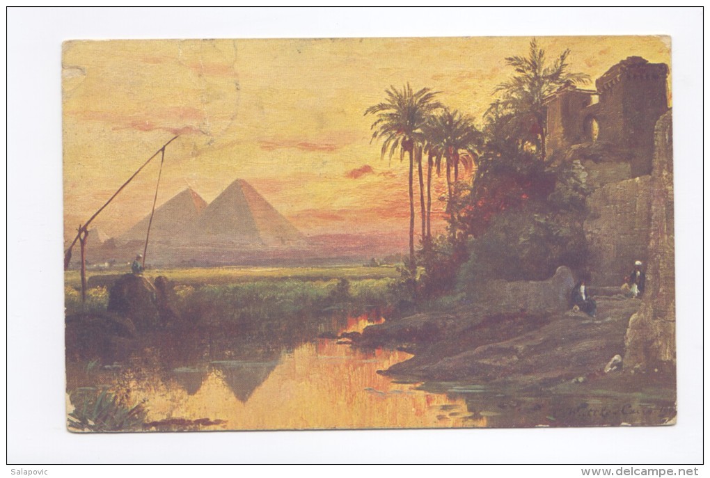 Egypte - Les Pyramides De Gizeh  1912   2 SCANS - Pyramids