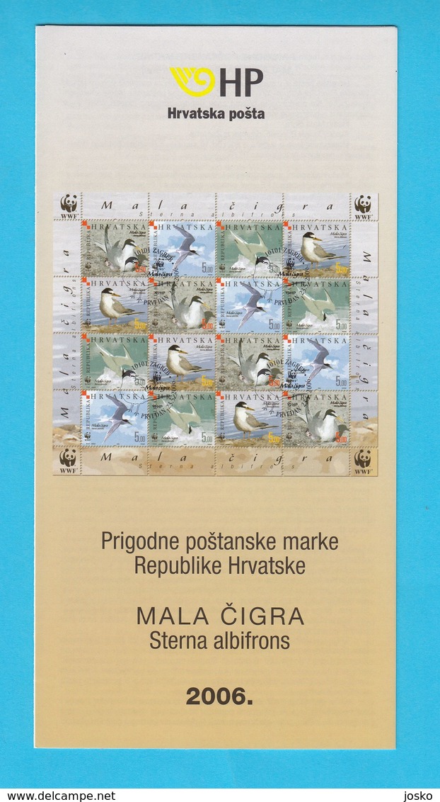 LITTLE TERN ( WWF ) - Croatia Post Official Postage Stamp Prospectus *  World Widelife Fund Petit Sterne Bird Oiseau - Albatros