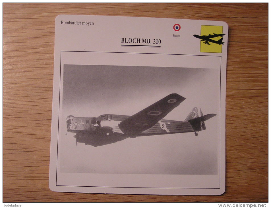 BLOCH M.B. 210  Bombardier Moyen  France  FICHE AVION Avec Description    Aircraft Aviation - Avions