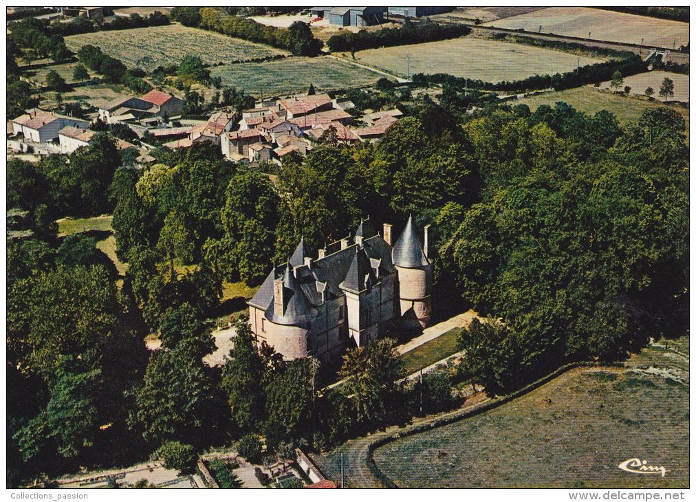 Cp , 79 , MAUZÉ-SUR-LE-MIGNON , Le Château , Vue Aérienne - Mauze Sur Le Mignon