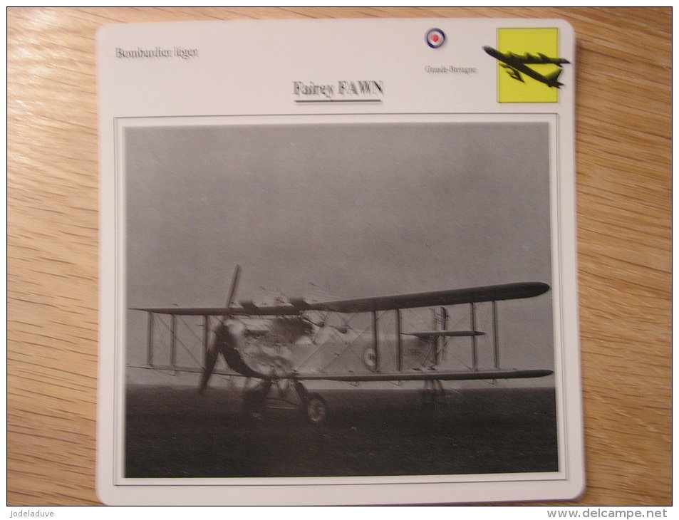 FAIREY Fawn   Bombardier Léger Grande Bretagne  FICHE AVION Avec Description    Aircraft Aviation - Avions