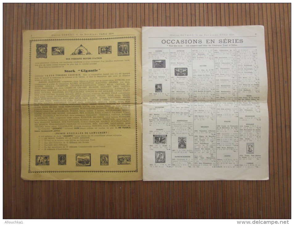 1937 Catalogue De Maison De Vente Prix Courant Général Cotation Marius Germac Paris XIVe - Catálogos De Casas De Ventas