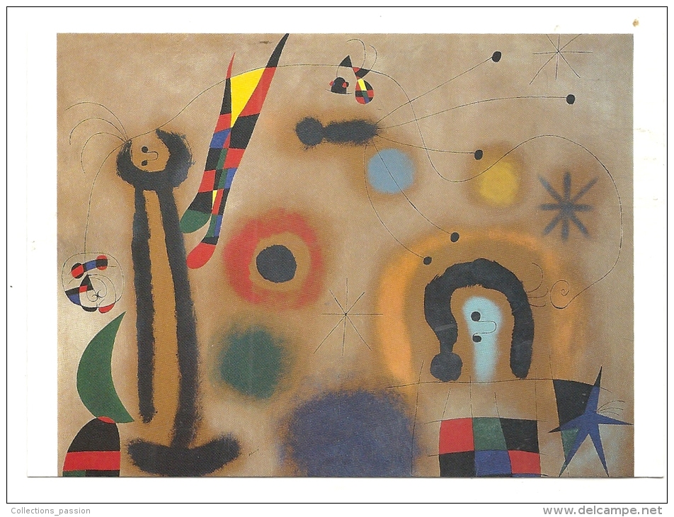 Cp, Peintures Et Tableaux, Joan Miro - Libelula De Alas Rojas Persiguiendo A Una Serpente Que Se Desuza En Espiral... - Pittura & Quadri