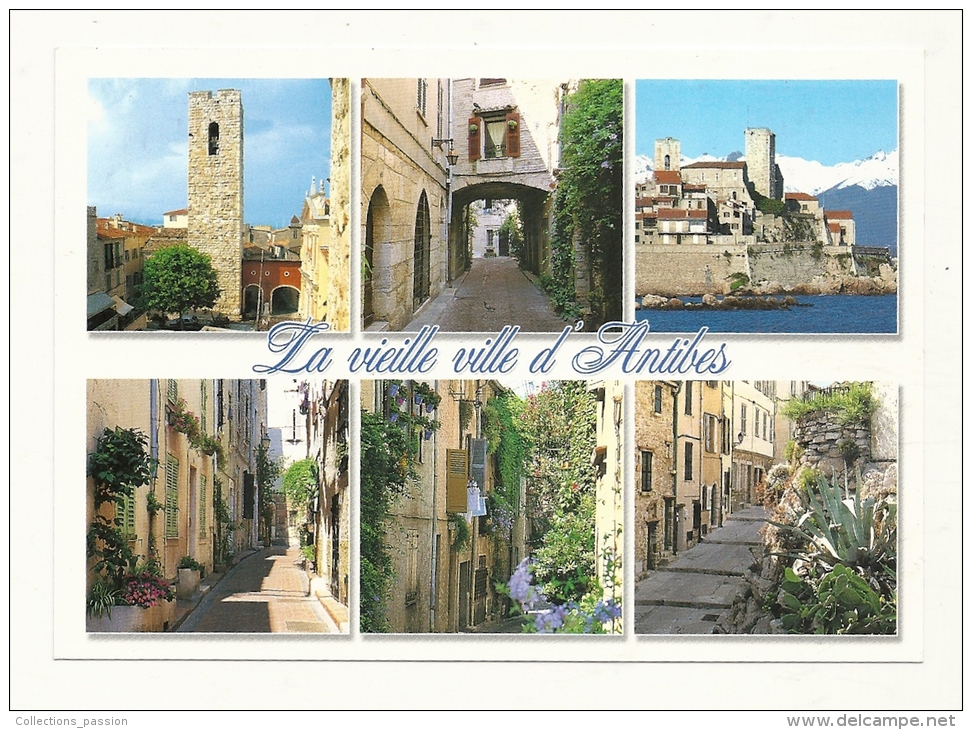 Cp, 06, Antibes, La Vieille Ville, Multi-Vues, Voyagée 2004 - Antibes - Old Town