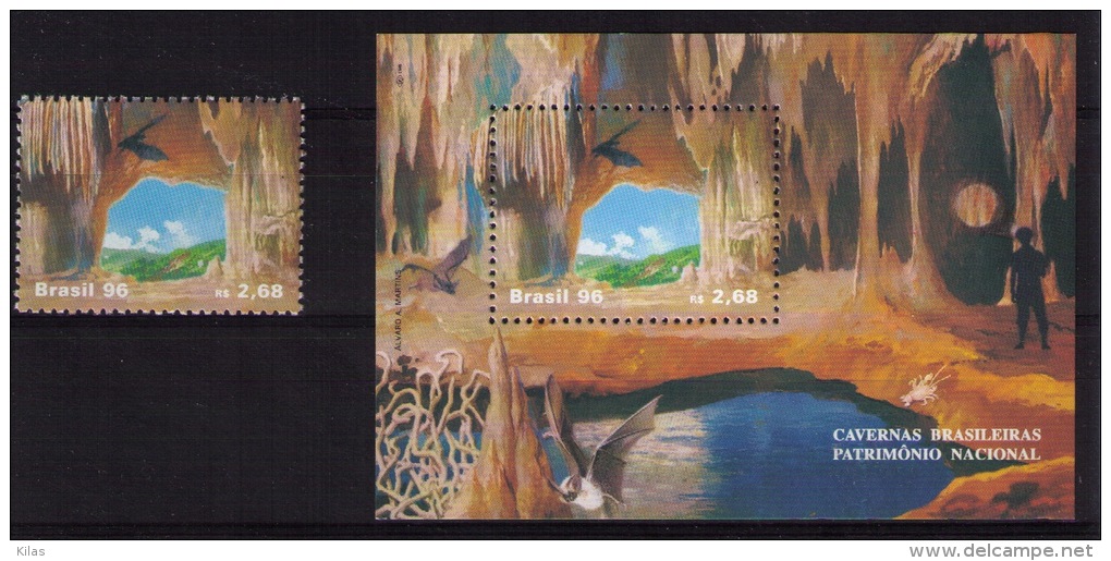 BRAZIL 1996  Caves - Unused Stamps