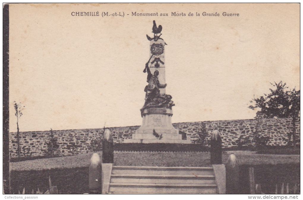 Cp , 49 , CHEMILLÉ , Monument Aux Morts De La Grande Guerre - Chemille