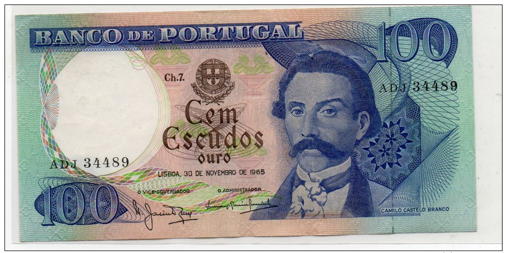 PORTUGAL : 100 Escudos 1965 (aunc) - Portugal