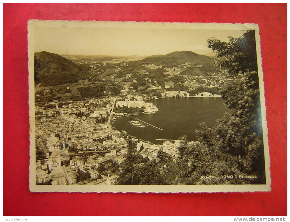 CPSM PHOTO ITALIE  COMO PANORAMA   VOYAGEE TIMBRE - Multi-vues, Vues Panoramiques