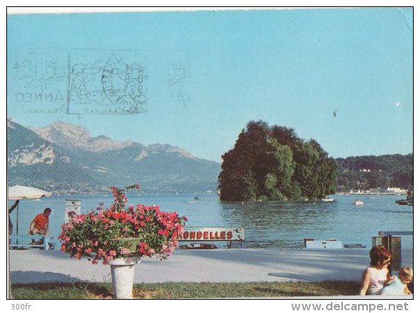 France CPLac D´Annecy (Haute Savoie 74) L´Ile Des Cygnes Et A Tournette Obliteration Flier Marianne De Cheffer 0.3c 1971 - Annecy