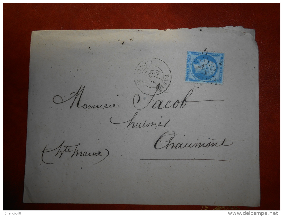 Lot Du 3.09.13-20_ Lettre De Paris, Etoile 24 R De Clercy;verso - 1862 Napoléon III.