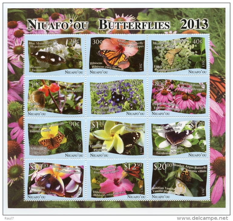 NIUAFO'OU - 2013 - Faune Et Flore, Fleurs, Insectes,  Papillons  - Feuillet Neufs // Mnh - Tonga (1970-...)