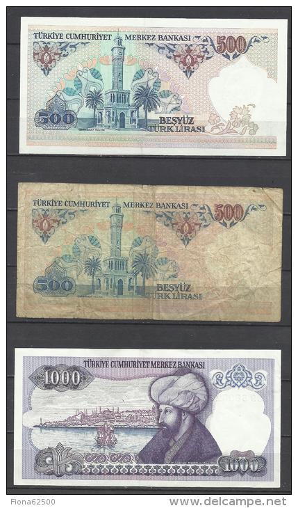 TURQUIE .   LOT DE 3 BILLETS . - Turquie