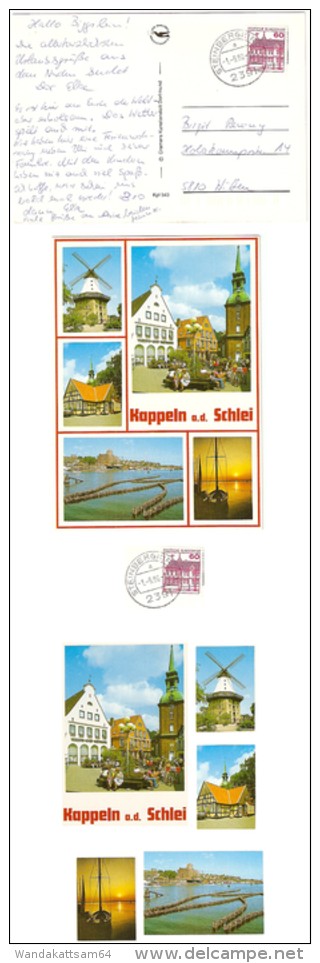 AK 543 Kappeln A. D. Schlei Mehrbildkarte 5 Bilder Mit Windmühle -1.-9.88-17 2391 STEINBERGKIRCHE A - Kappeln / Schlei