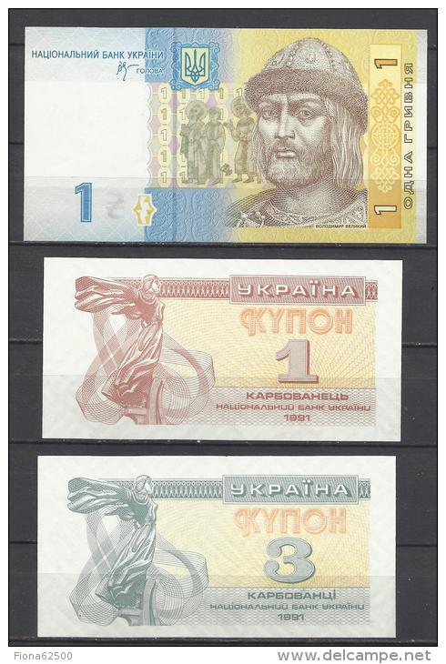 UKRAINE . LOT DE 3  BILLETS . - Ucraina