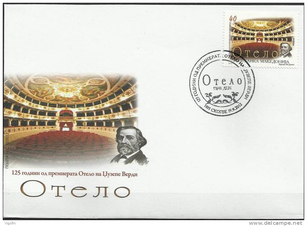 MK 2012-639 G.VERDI - OTTELO, MACEDONIA, FDC - Music