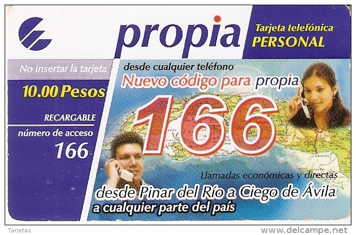 PR-018 TARJETA DE CUBA DE NUEVO SERVICIO 166 - Cuba