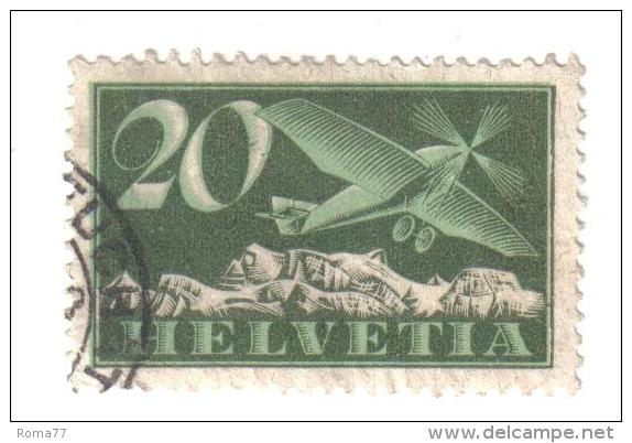 AP438 - SVIZZERA 1923 , Posta Aerea N. 4 Carta Normale - Usati