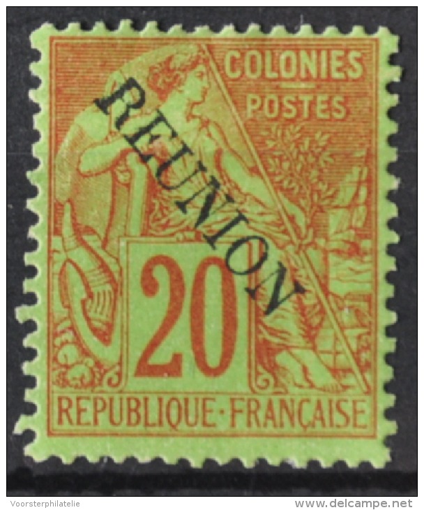 P 237 ++ RÉUNION 1891 MCHL 23 HINGED * PLAK(REST) - Nuovi