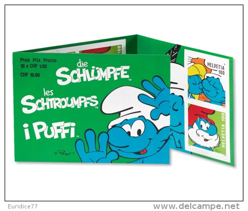 Switzerland 2013 - The Smurfs Stamp Booklet Mnh - Fumetti