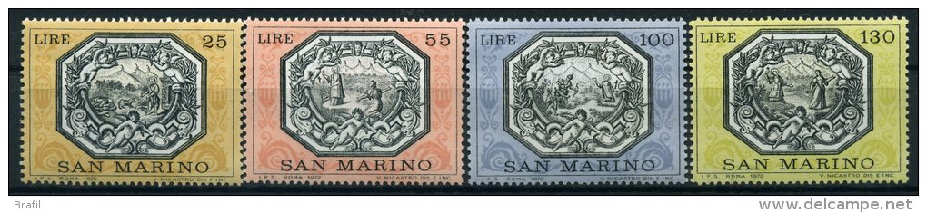 1972 San Marino, Allegorie Antiche Stampe, Serie Completa Nuova (**) AL FACCIALE - Nuovi
