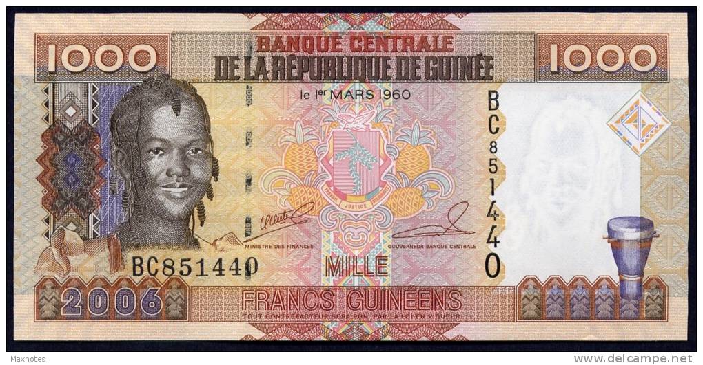 GUINEA (République De Guinée ) : 1000 Francs - 2006  UNC - Guinea