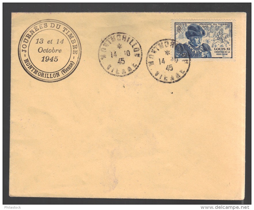 FRANCE Journée Du Timbre 1945 Obl. S/env. FDC - ....-1949