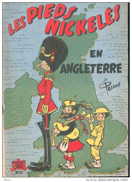 LES PIEDS NICKELES  EN ANGLETERRE PAR PELLOS N°27 EDITEUR JEUNESSE JOYEUSE  B ETAT - Pieds Nickelés, Les