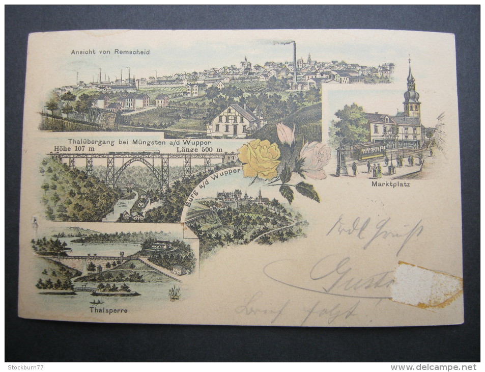 REMSCHEID,   Schöne Karte Um 1898 Mit Marke + Stempel, Etwas Wellig - Remscheid