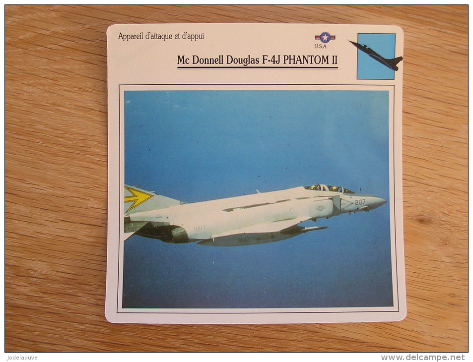 MC DONNELL DOUGLAS F-4J Phantom 2  Appareil D' Attaque  Appui USA FICHE AVION Avec Description    Aircraft Aviation - Avions