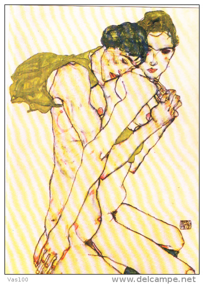 CPA EGON SCHIELE- EROTIC DRAWINGS, FRIENDSHIP - Schiele