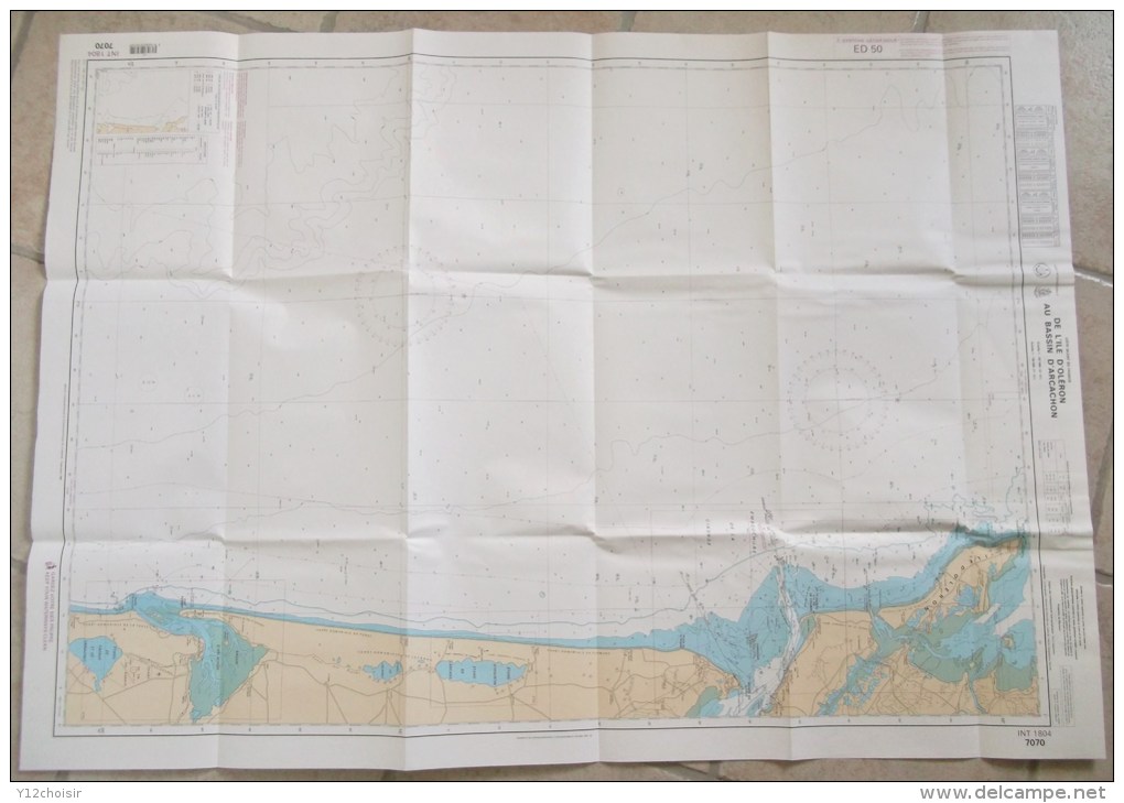 CARTE MARINE 7070S DE L ILE D OLERON AU BASSIN D ARCACHON . CARTE SPECIALE S NAVIGATION COTIERE - Nautical Charts