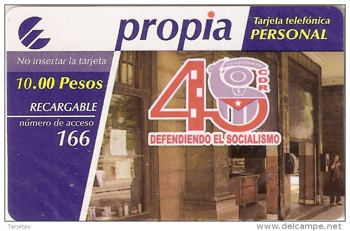 PR-031/a TARJETA DE CUBA DE PROPIA DEL 45 ANIV. DE LOS CDR CADUCIDAD 01/01/2007 (NUEVA-MINT) - Kuba