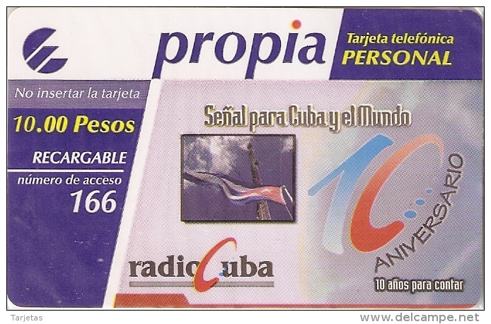 PR-036 TARJETA DE CUBA DEL 10 ANIV. DE RADIO CUBA (NUEVA-MINT) - Cuba