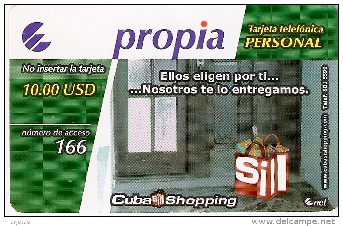 PRD-017 TARJETA DE CUBA PROPIA DE $10 DE CUBA SHOPPING - Kuba