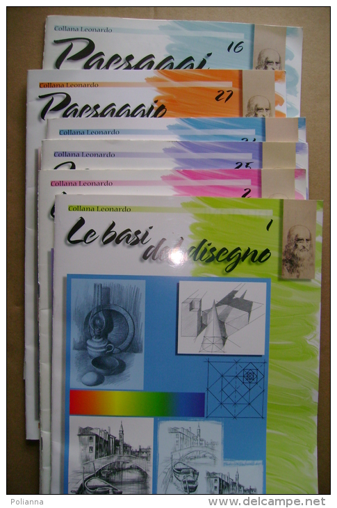 PBV/33 6 Vol. Collana Leonardo Vinciana Ed.DISEGNO-PAESAGGI-FIORI -NATURE MORTE-PAESAGGIO MARINO/DIPINGERE - Andere & Zonder Classificatie