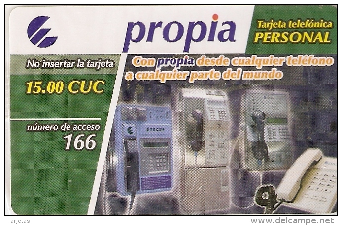 PRD-025 TARJETA DE CUBA PROPIA DE 15 CUC DE TELEFONOS PUBLICOS  (NUEVA-MINT) - Kuba