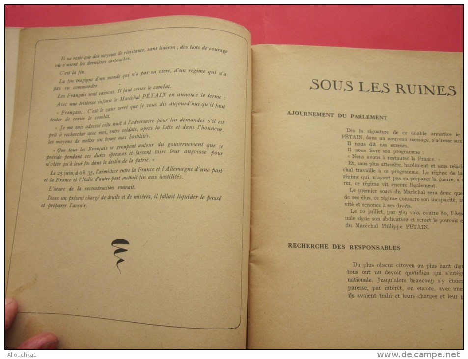 L´oeuvre Du Maréchal Juillet 40/41 Francisque Philippe Pétain >Propagande Idéologique Ss Vichy  Faire Défiler Les Images - Documents Historiques